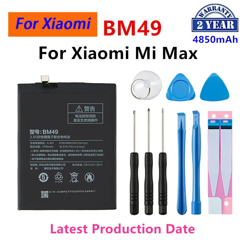 Batteria 100% originale BM49 BM50 BM51 per Xiaomi Mi Max Max 2 Max 3 BM49 BM50 BM51 sostituzione batteria del telefono + strumenti