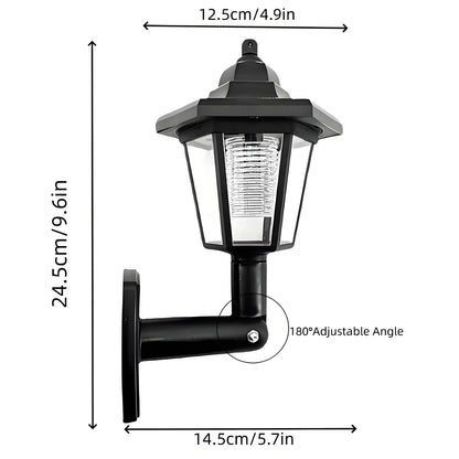 Lampada da parete solare da 2 pezzi Lampada da parete a LED per recinzione da giardino per esterni Lampada da parete a induzione per paesaggio esagonale impermeabile per recinzione da giardino