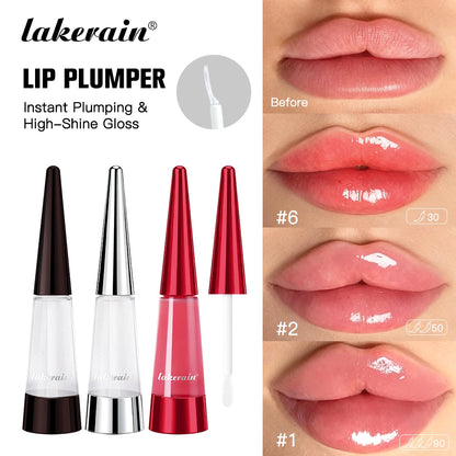 Lakerain Lip Plumper Idratazione profonda Nutrimento a lunga durata Lucentezza lucida Finitura voluminosa Liquido idratante per labbra