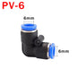20 Pezzi Raccordo Rapido Pneumatico a Gomito a 90 Gradi in Plastica PV 4mm 6mm 8mm 10mm, Connettore Rapido a Innesto per Tubi Aria/Acqua a 2 Vie
