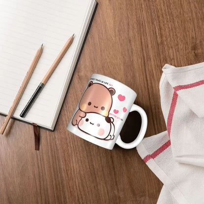 Tazze personalizzate per coppia Bubu Dudu Panda e Brownie Bear Tazza da caffè per tè al latte in ceramica fai-da-te