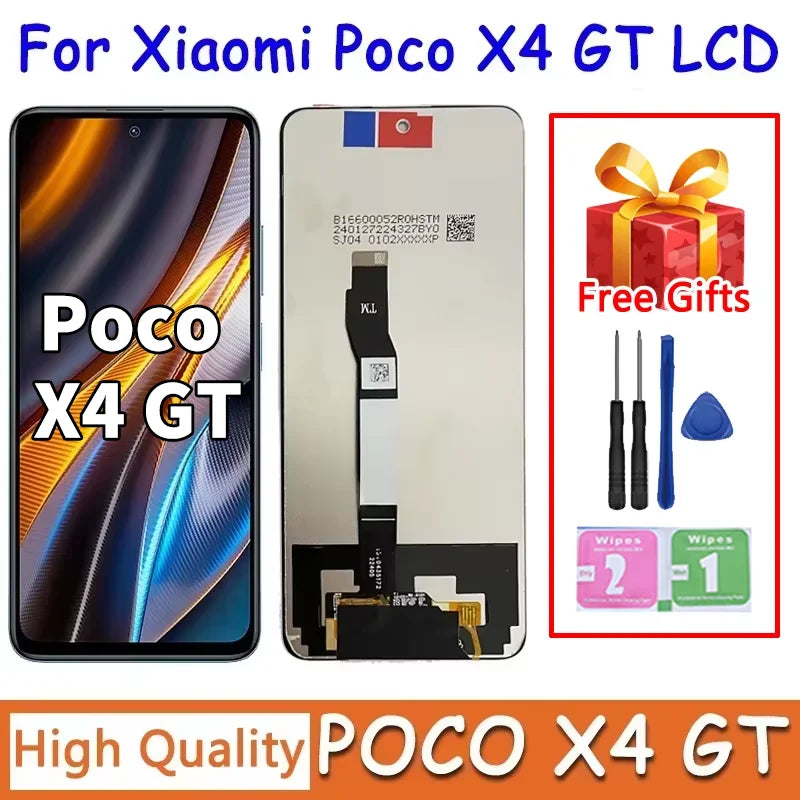 Display LCD di alta qualità da 6,6 pollici per Xiaomi POCO X4 GT 22041216G, touch screen digitalizzatore per Poco X4GT LCD con cornice