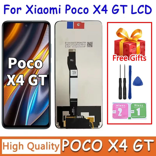 Display LCD di alta qualità da 6,6 pollici per Xiaomi POCO X4 GT 22041216G, touch screen digitalizzatore per Poco X4GT LCD con cornice