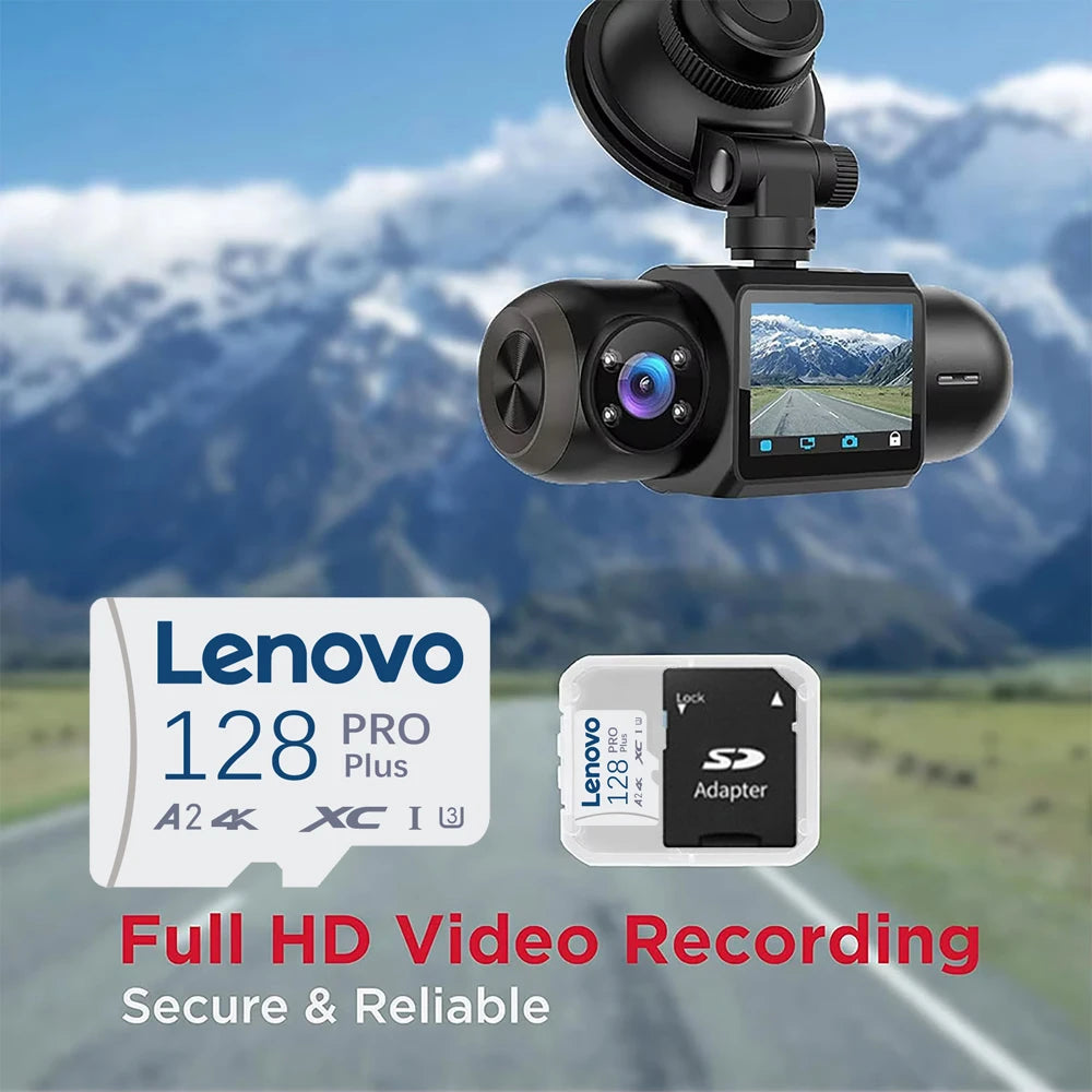 Scheda di memoria Lenovo TF, Micro SD, 128 GB, 256 GB, 512 GB, 1 TB, UHS-I, U3, V30, impermeabile, resistente agli urti, per smartphone, tablet e sistemi di videosorveglianza.