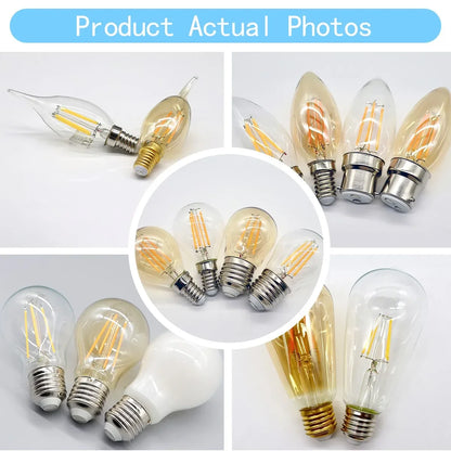 10 Lampadine LED E27 E14 B22 Stile Industriale Vintage, Retro Edison 8W 4W 6W 220V per Lampade a Filamento Incandescenti Edison
