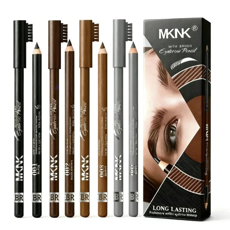 Matita per Sopracciglia Professionale a Doppia Punta con Pennello, Impermeabile, Resistente alle Macchie, Colore Naturale, Facile da Applicare, Eyeliner per Donne, Penna per il Trucco delle Sopracciglia