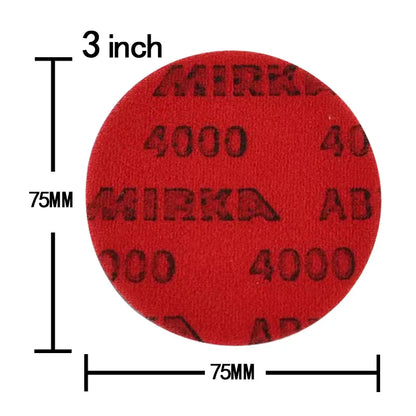 Mirka Abralon Lucidatura per auto Lucidatura Disco con impugnatura da 3 pollici 75 mm Gancio con supporto in schiuma Spugna Carta vetrata Floccaggio Fogli