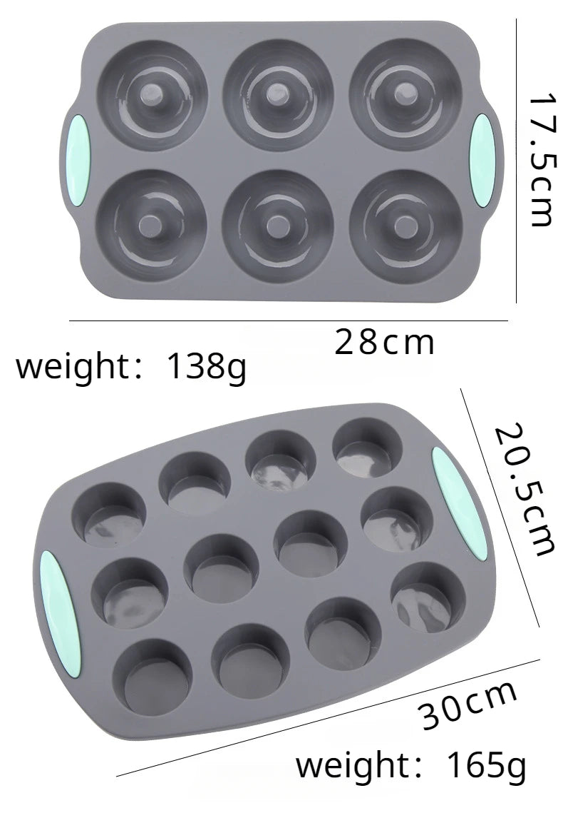 Stampo per muffin in silicone per pane, resistente al calore, teglia da forno, antiaderente, set di teglie per torte, stampo per torta 3D, strumento per pasticceria