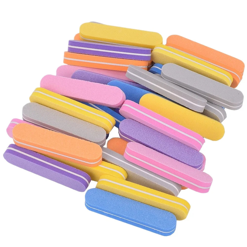 Set professionale di 40/80 pezzi per la levigatura e la lucidatura delle unghie, composto da lime, blocchi per la lucidatura e spugne, ideale per manicure, pedicure, levigatura e lucidatura, kit di strumenti per nail art.