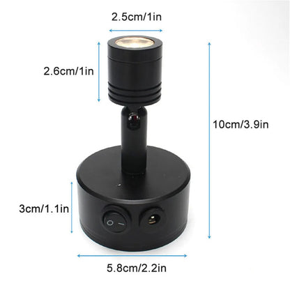 Lampada LED Ricaricabile USB da 3W con Ventosa, Luce d'Accento LED 4000K, Luce Focalizzata per Esposizione, Quadri, Armadi