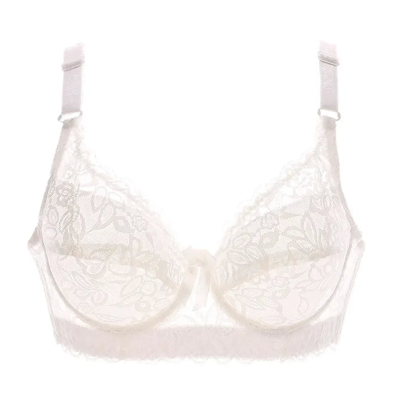 Reggiseno sottile a copertura totale, senza ferretto, regolabile, in pizzo, per taglie forti, copri seno, coppe B C D, reggiseno in pizzo taglie grandi 2028