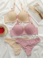 2 set Set di biancheria intima con ferretto solido Reggiseno push up da donna con anello in acciaio Moda donna intimo Mutandine Set di reggiseni per tutti i giorni J2611