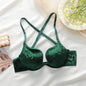 Reggiseno push-up in velluto effetto stropicciato, con scollatura profonda a forma di U, spalline incrociate sul retro, ferretto, lingerie sexy, modello L3035.