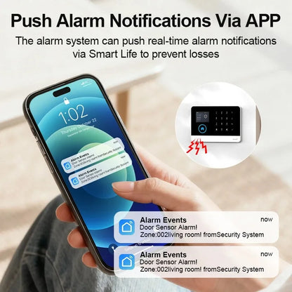 Sistema di allarme domestico PGST, 4G, WIFI, GSM, allarme di sicurezza, antifurto con sensore di movimento per porte, controllo tramite l'app Tuya Smart, compatibile con