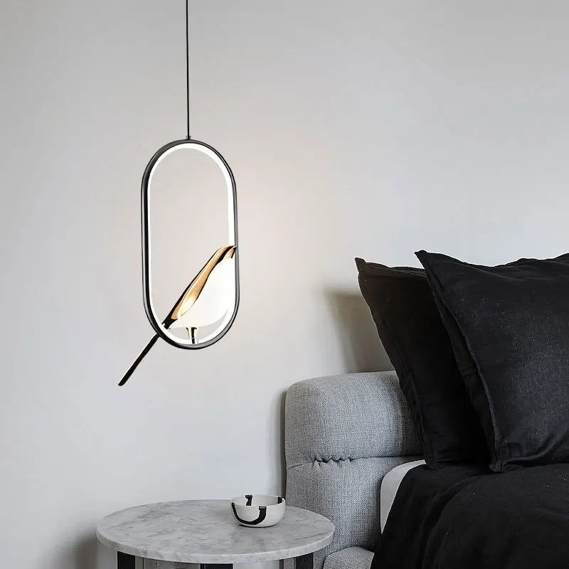 Lampade a sospensione a LED per uccelli gazza girevoli per interni per sala da pranzo AC85-265V Lampade a sospensione per camera da letto sospese con cavo da 1,5 m