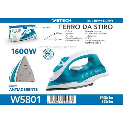 Ferro da Stiro Elettrico Portatile Mini, Ferro a Vapore per Vestiti, Ferro Regolabile con Piastra in Ceramica, Modelli W5801, W5802, W5803, W5804, W5806