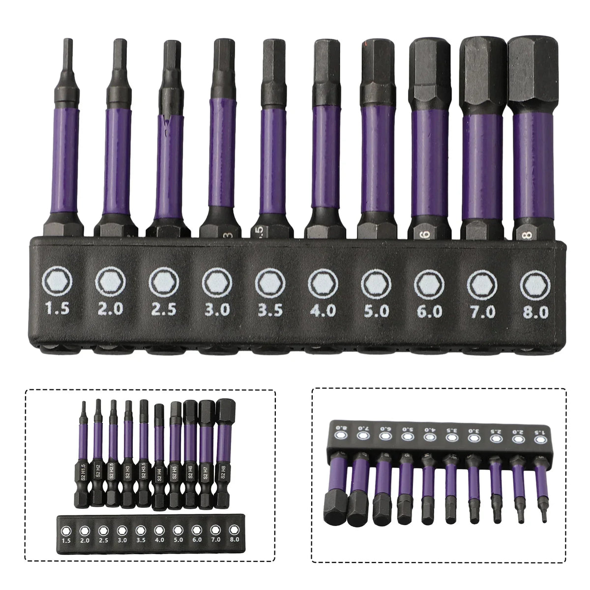 5-60PCS PH2 Set di punte per avvitatore a percussione Set di cacciaviti a croce magnetici Set di punte per trapano a percussione Vite Cacciavite a croce antiscivolo in acciaio legato