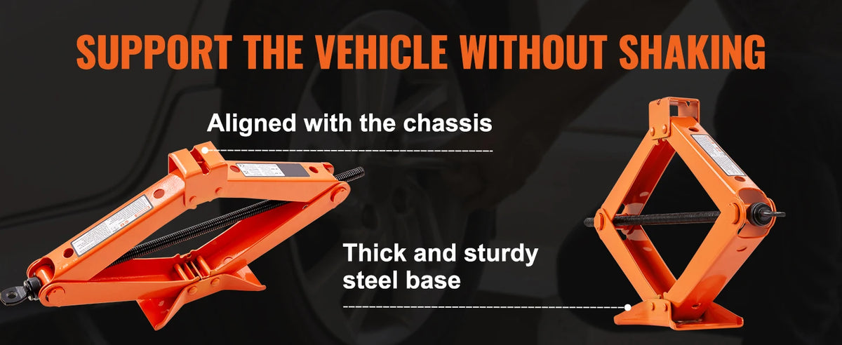 SucceBuy Scissor Jack 2.5 Ton Scissor Car Jack 3.7 "-17.1" Gamma di sollevamento Scissor Lift Jack Portatile Pneumatico per Auto Camion SUV