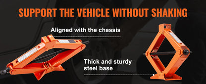 SucceBuy Scissor Jack 2.5 Ton Scissor Car Jack 3.7 "-17.1" Gamma di sollevamento Scissor Lift Jack Portatile Pneumatico per Auto Camion SUV