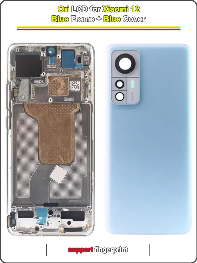 Display AMOLED da 6,28 pollici per Xiaomi 12 (2201123G, 2201123C) - Gruppo digitalizzatore touchscreen LCD con telaio per Xiaomi Mi 12