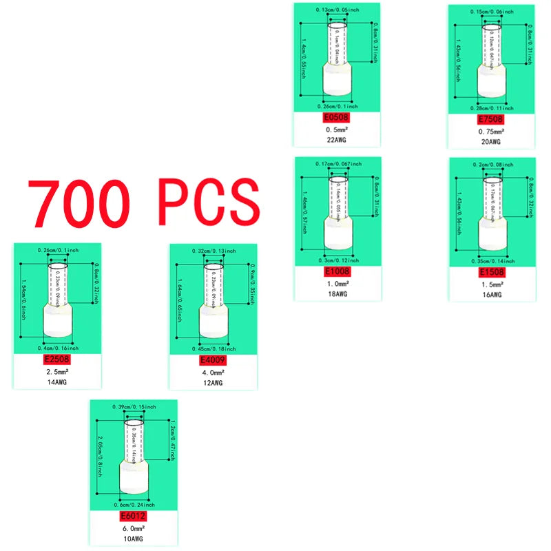 Set di Pinze per Crimpatura Tubolare VE, Pinze Combinate per Terminali Multipli, Connettori per Apparecchiature Elettriche, Pinze per Crimpatura