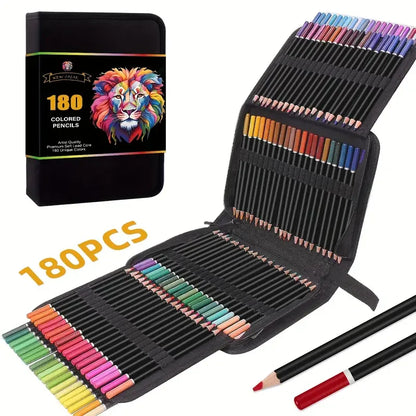 Set di Matite Colorate Professionali 72/120/180/260 Colori, Matite a Olio Non Tossiche per Disegno Artistico e Colorazione