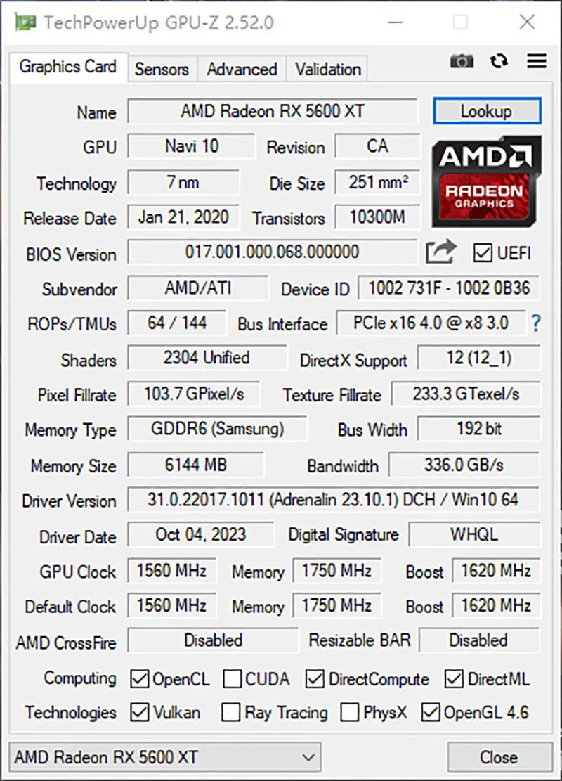 Scheda Grafica da Gaming MLLSE RX 5600 XT 6GB, 192bit GDDR6, 8pin PCI-E 4.0, GPU AMD Radeon per Giochi, Scheda Video Desktop RX 5600XT 6GB