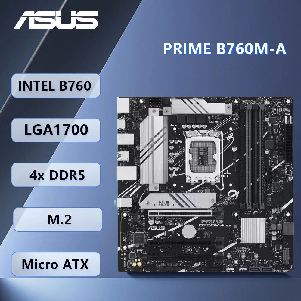 Scheda madre ASUS PRIME B760M-A Intel B760 LGA1700 DDR5 128GB M.2 mATX supporta CPU I9-14900 i9-13900 i5-12600 i9-12900