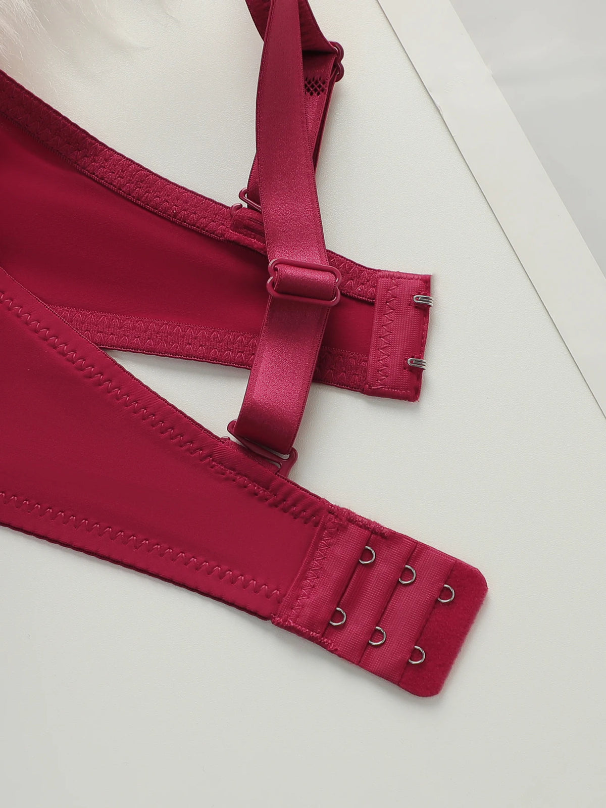 Cuscino per il petto ispessito, set di biancheria intima modellante e sollevante, set rosso sexy in 2 pezzi, preferito per appuntamenti e come regalo B2051