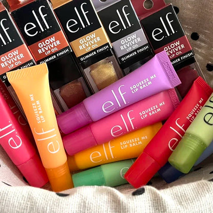 Set Lucidalabbra Elfo Squeeze in Tubetto Morbido, Balsamo Labbra Mango Menta Bubblegum Ciliegia, Idratante, Colore Naturale, Cosmetici Labbra alla Frutta