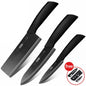 Set di coltelli in ceramica da 3 pezzi, coltelli da chef ultra affilati con fodere protettive, lama antiaderente per cucinare, affettare, utensili da cucina