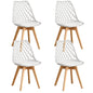 Set di 4/6 sedie da pranzo moderne con schienale in rete con gambe in legno massello e cuscini imbottiti, per sala da pranzo/camera da letto, sedia da caffè