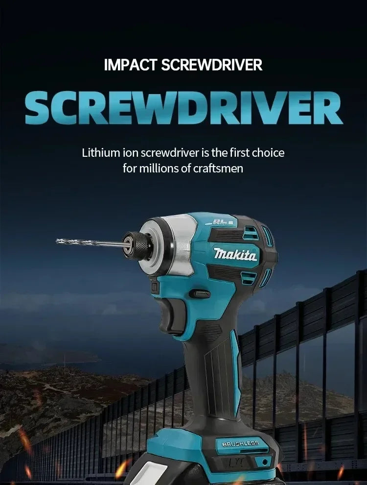 Makita DTD173 Blu 18V Avvitatore a Impulsi Brushless agli Ioni di Litio, Utensile Multifunzione, Trapano, Utensile Elettrico con Batteria 18650