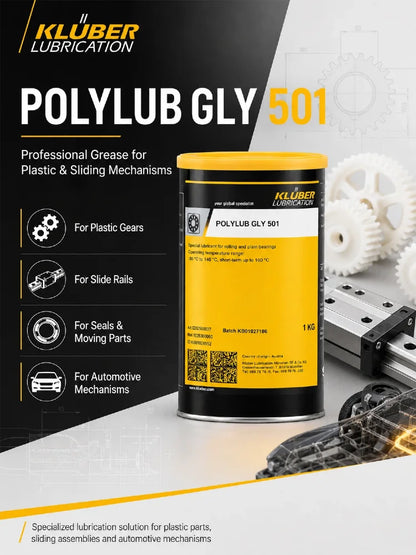 Grasso Sintetico Originale Kluber POLYLUB GLY 801 NLGI 1 per Ingranaggi in Plastica, Tettuccio Apribile Auto e Guide Sedili