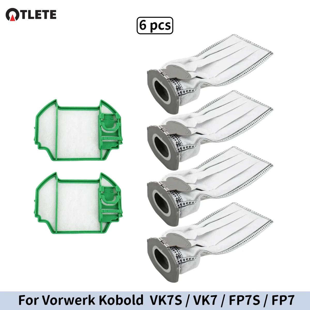Sacchetto per la polvere per aspirapolvere senza fili (Vorwerk Kobold VK7S / VK7 / FP7S / FP7), filtro HEPA e sacchetti per la polvere, pezzi di ricambio.