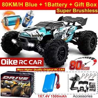 Auto radiocomandata Oike 4WD, fuoristrada 4x4, buggy ad alta velocità, camion super brushless, 50 o 80 km/h, auto da corsa con drift veloce, giocattolo, regalo