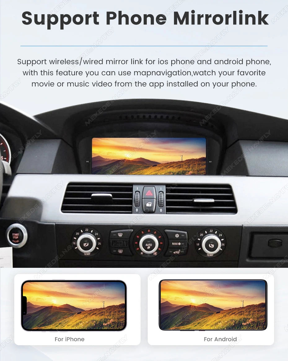 MEKEDE 8.8/9.3" Linux QLED 1920x720 HD Touchscreen Compatibile OEM Wireless CarPlay Android Auto Mirroring WiFi BT Aggiornamento OTA Per BMW E60 E61 E63 E64 E90 E91 E92 E93