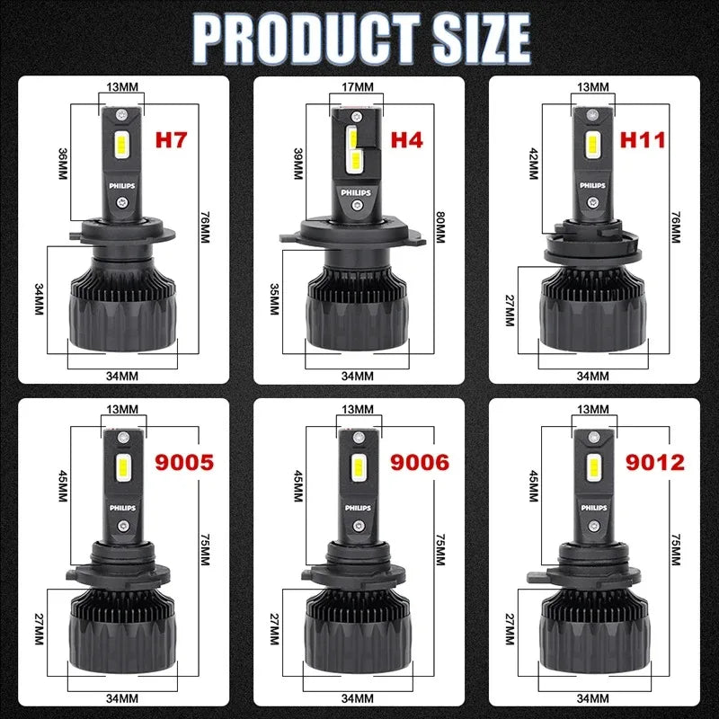 Philips Ultinon Rally 3551 LED H4 H7 H11 HB3/4 9006 9005 HIR2 Faro Auto 6500K Bianco Potenza Massima 50W Lumen Massimi 4500lm Lampadina LED