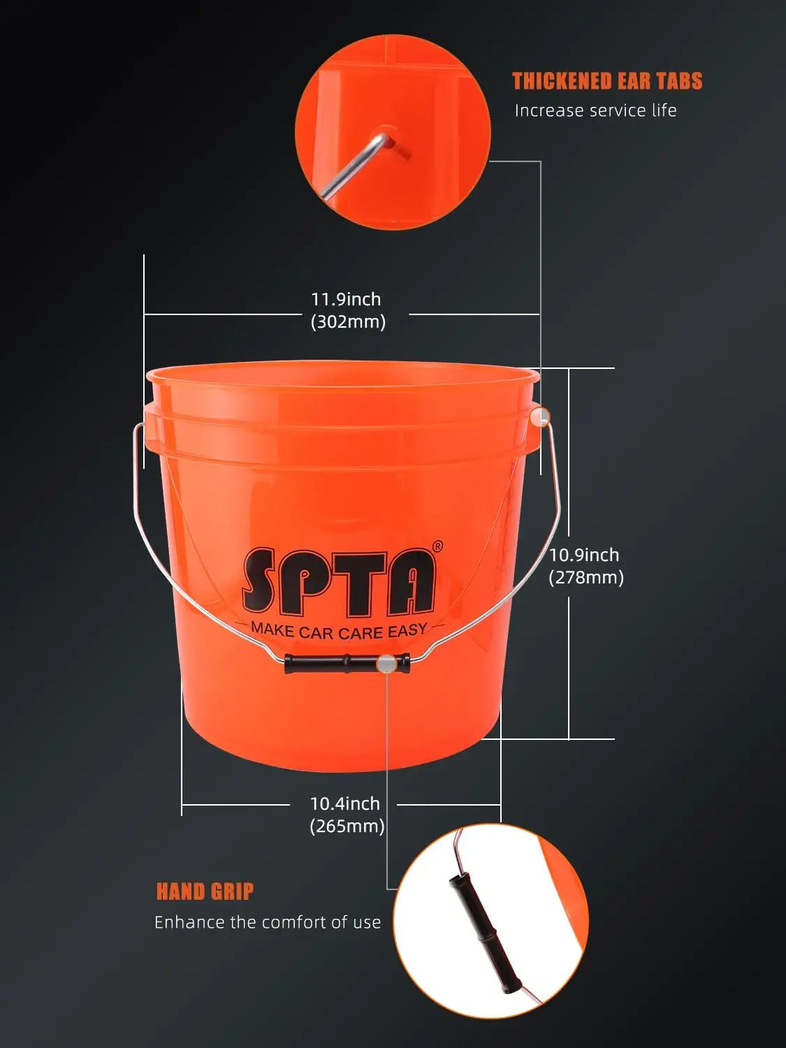 SPTA Set da 31 Pezzi per Lavaggio Auto con Secchio da 15L, Guanto Filtrante, Spugne, Asciugamani, Spazzole per Dettagli Pneumatici, Strumenti per Pulizia Interna ed Esterna