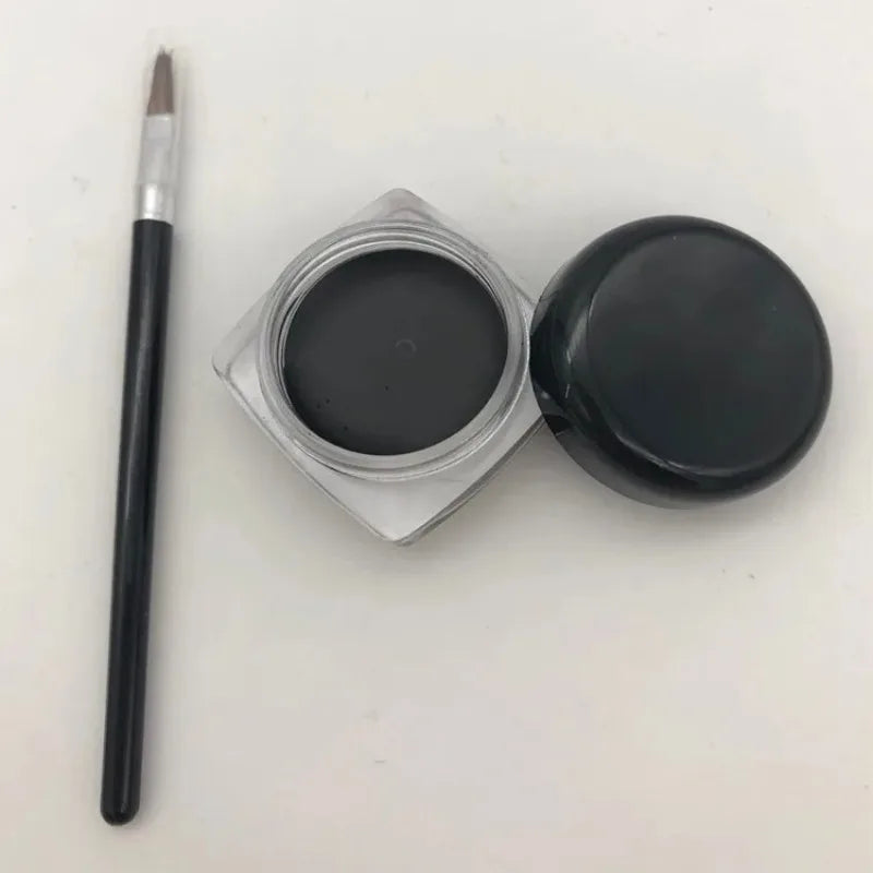 Crema Eyeliner Nera Impermeabile a Lunga Durata, Cosmetici di Bellezza, Eyeliner Opaco, Gel per Sopracciglia, Ombretto, Strumenti per il Trucco con Set di Pennelli