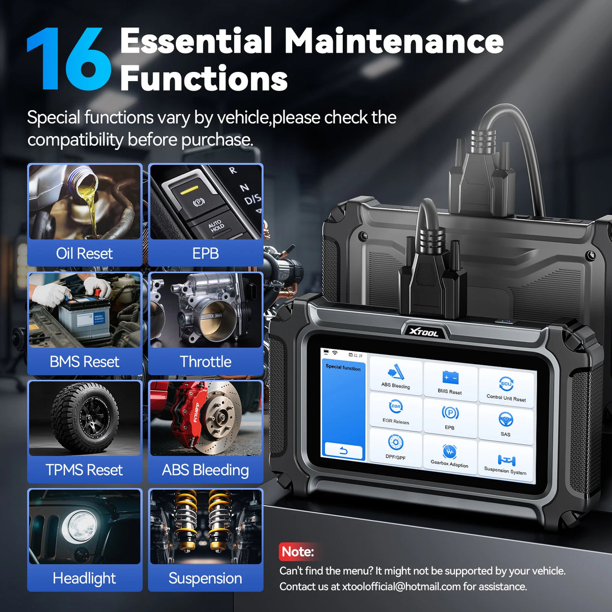 XTOOL D5S Strumenti diagnostici per auto ABS SRS Sistemi di trasmissione del motore Scanner OBD2 16+ servizi Tutte le funzioni Aggiornamento gratuito a vita