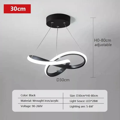 Lampada a sospensione moderna a LED con design irregolare aerodinamico Piccola lampada a sospensione creativa per camere da letto, sala da pranzo, sale studio