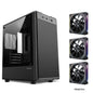 Case PC Power Train Flying MATX Mini-ITX con Alimentatore SFX/ATX, Chassis Desktop Portatile con Porta USB e Pannello in Rete Metallica