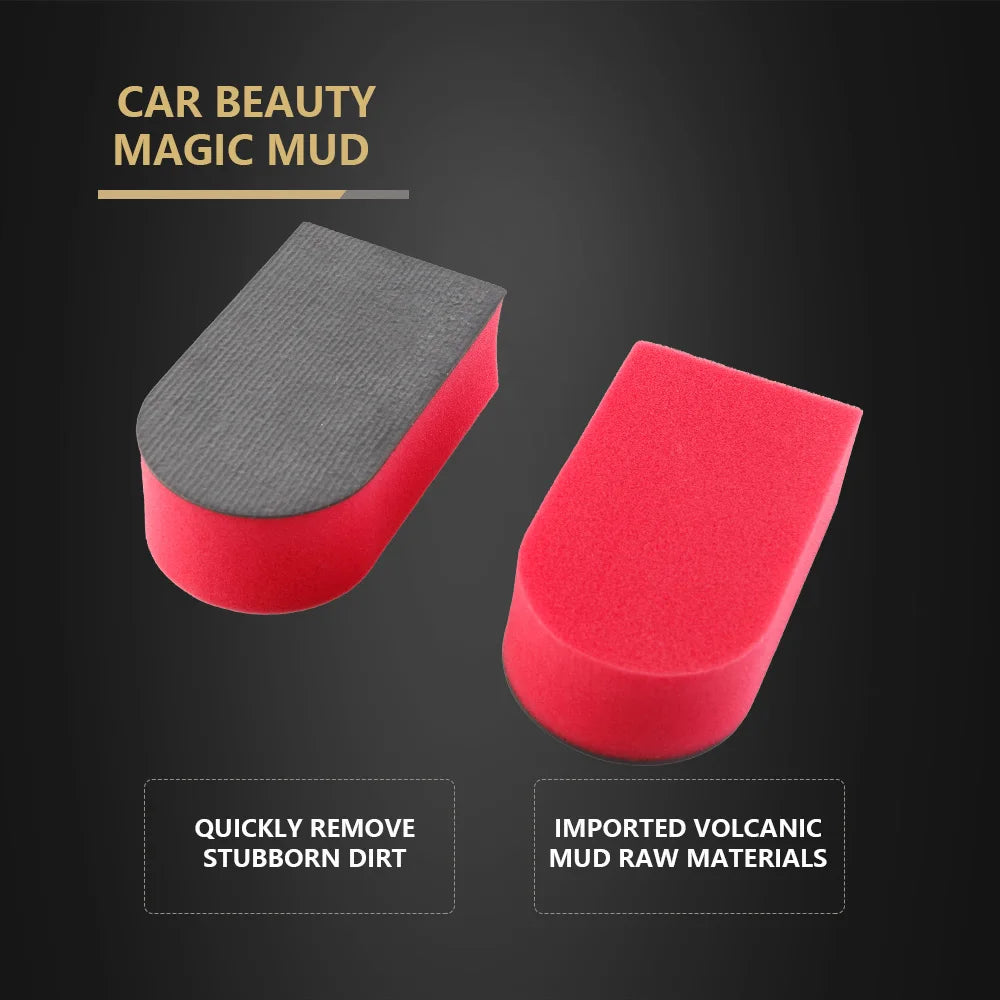 SPTA 1PC Tampone in Argilla Magica Rossa per Lavaggio Auto, Spugna per Pulizia e Dettagli Auto, Accessori per il Lavaggio