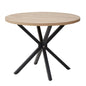 Tavolo da pranzo rotondo in stile nordico EGOONM, 100 cm, piano in MDF, gambe in metallo nero, ideale per sala da pranzo, cucina e arredamento della casa.