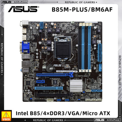 Scheda madre ASUS B85M-PLUS/BM6AF LGA1150 supporta CPU i7-4790S i7-4770K i5-4670K 4590 4570 4460 i3-4360 4xDDR3 PCIe 3.0 B85 mATX