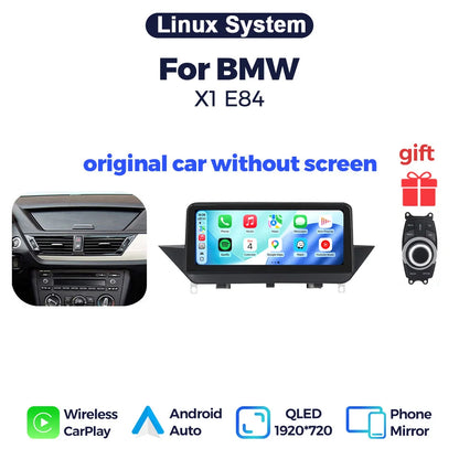 Sistema intelligente per auto con Linux, CarPlay wireless e schermo touchscreen QLED da 10,25", compatibile con BMW X1 E84 (2009-2015), Android Auto, navigazione GPS, lettore multimediale per auto, autoradio, Bluetooth e Wi-F