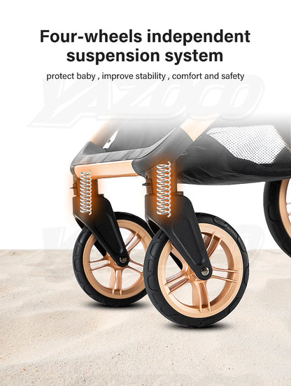 Passeggino 3 in 1 Passeggino multifunzionale Facile da viaggio pieghevole Seggiolino di sicurezza per carrozzina portatile Standard UE Spedizione gratuita