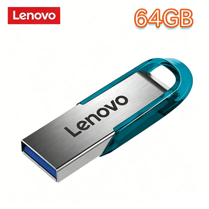 Chiavetta USB 3.0 ad alta velocità Lenovo - Chiavetta portatile in metallo, disponibile in diverse capacità: 256 GB, 1 TB, 128 GB, 64 GB, 512 GB, per l'archiviazione di dati.