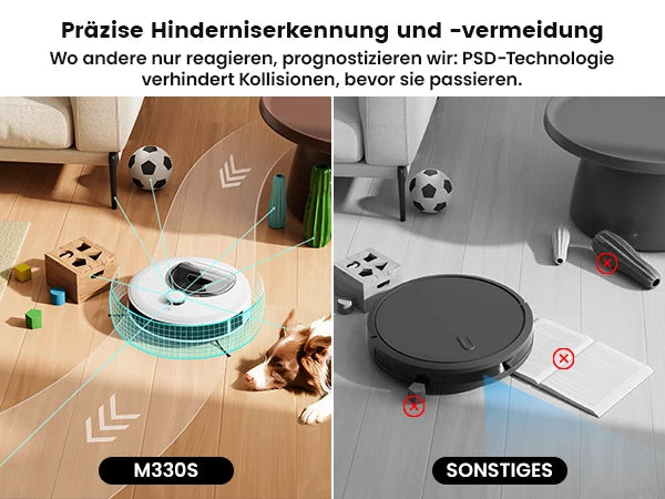 LEFANT M330 Pro M330S Robot aspirapolvere  con mappatura, navigazione dToF, sistema di prevenzione ostacoli PSD, aspirazione 5000Pa, Alexa/APP/WiFi